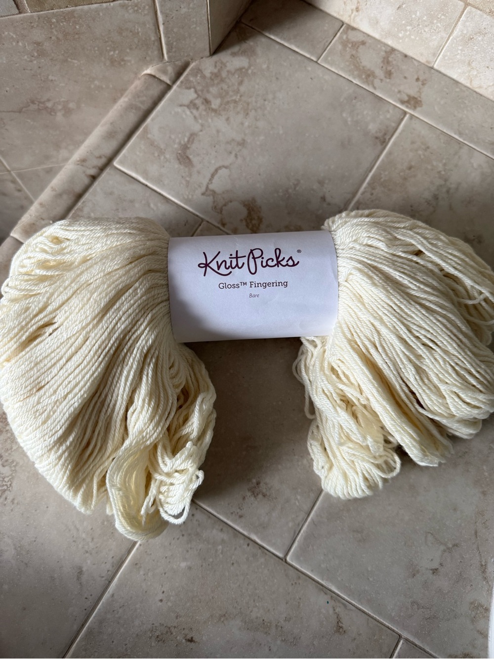 Knit Picks Gloss Fingering Yarn - Bare (Undyed) - 1 Hank